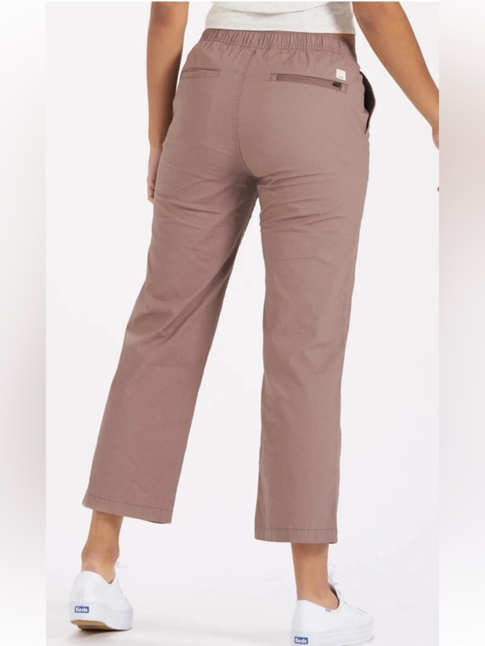 Vuori Women's Ripstop DuraTerra™ Wide Leg Crop Pants Mauve/Dusty Rose Large EUC - Picture 3 of 16
